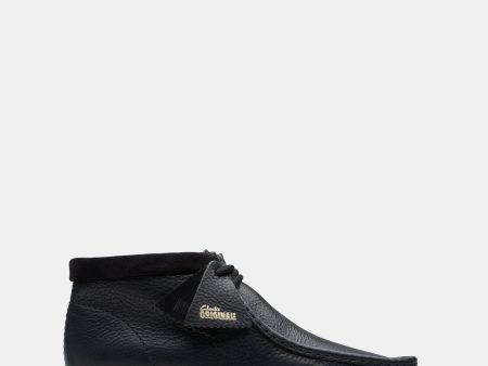 Wallabee Scout (M) Black Leather For Cheap