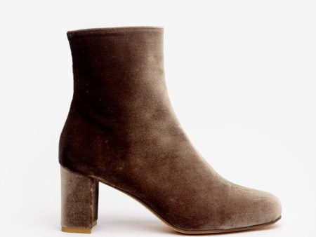 Agnes Boot in Brown Velvet For Discount