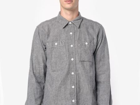 Work Shirt in Grey Herringbone Stripe Online