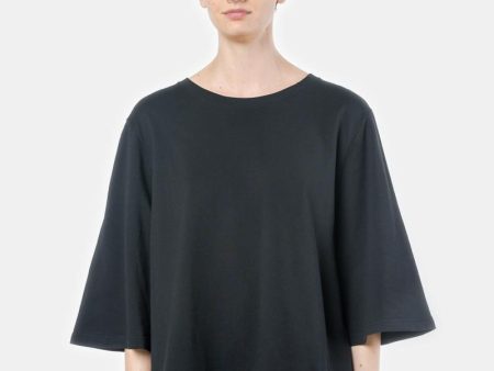 Wide Sleeve Top in Black Cheap