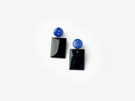 Mobile Earrings in Lapis Onyx For Cheap