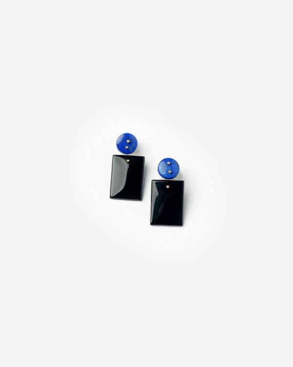 Mobile Earrings in Lapis Onyx For Cheap