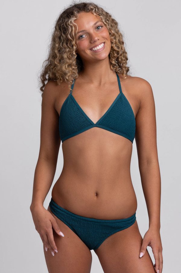 Mindy Smocked Bikini Bottom - Peacock For Cheap