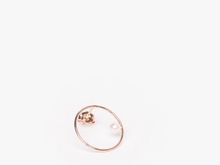 Large O Earring with Pearl in Rose Gold Sale