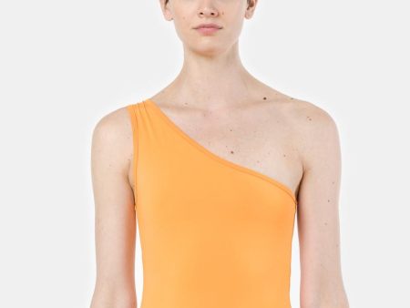 Arta One Shoulder One Piece in Orange Lycra on Sale