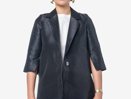 Ann Coat in Black Silk For Discount