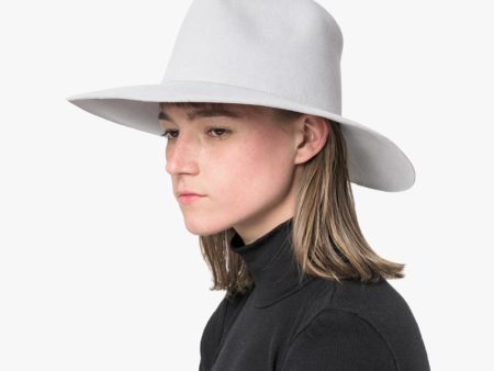 Wide Brim Pinch Hat in Dove Grey For Cheap