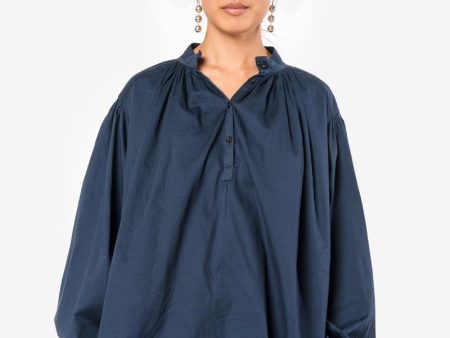 Balloon Sleeve Blouse in Midnight For Cheap