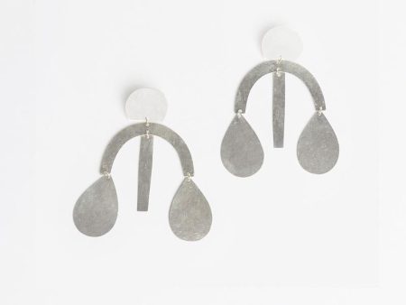 Arc Drop Chandelier Earring in Silver Sale