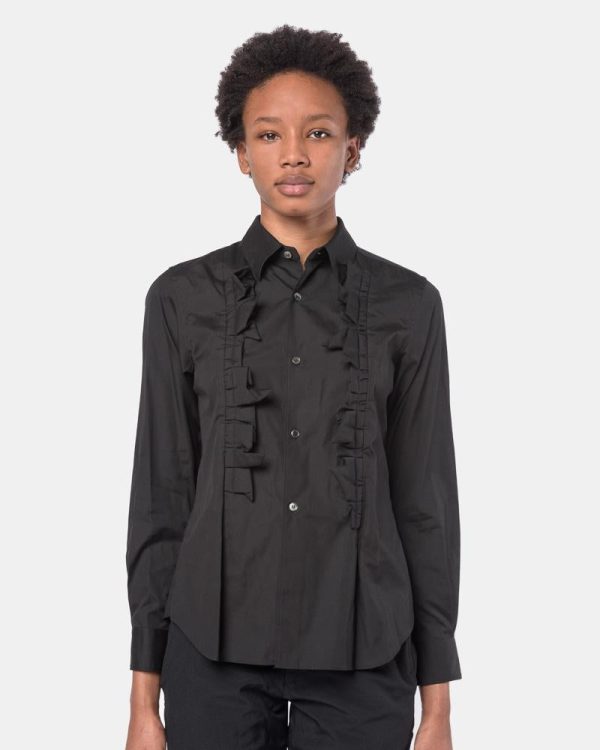 Tuxedo Blouse in Black Sale