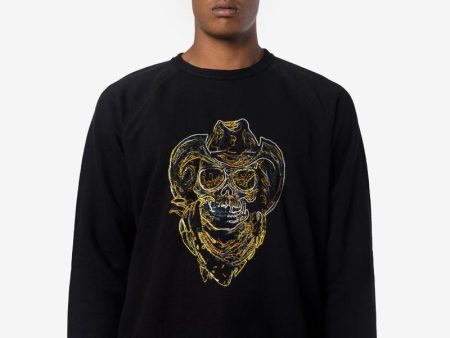 50 s Great Neon Skull Sweatshirt in Black For Cheap