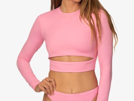 Taranaki Long Sleeved Crop Cut-Out Rashie - Dazzle Discount