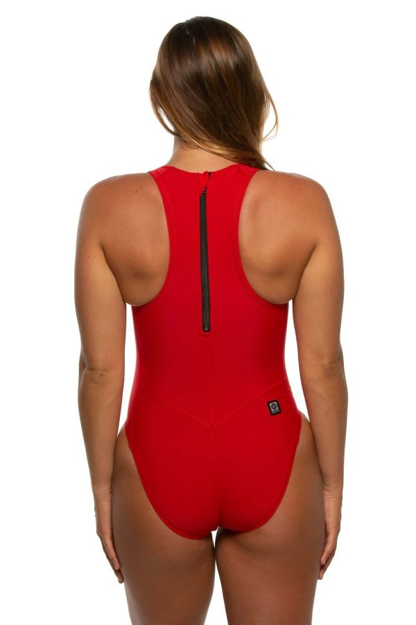 Anique Water Polo Suit - Red For Cheap