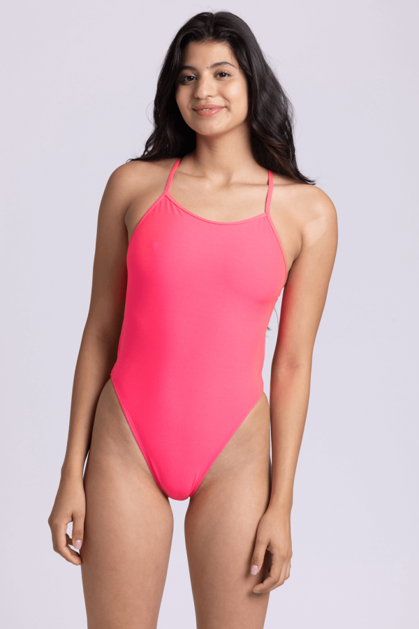 Alyssa Swim Onesie - Hot Pink Supply