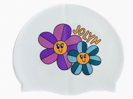 Silicone Swim Cap - Happy Flower Online now